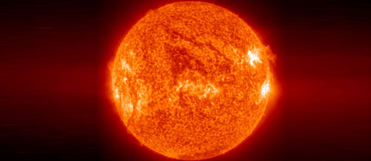 NASA의 태양관측위성 SOHO 로 관측한 태양의 실제 모습.