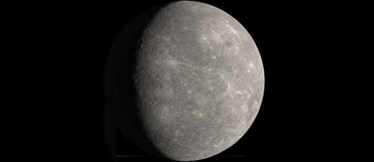 2008년 탐사선 메신져 호가 찍은 수성의 모습. 달과 흡사한 표면이 인상적.